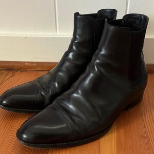Saint Laurent Men's Wyatt Chelsea Boots Leather Black